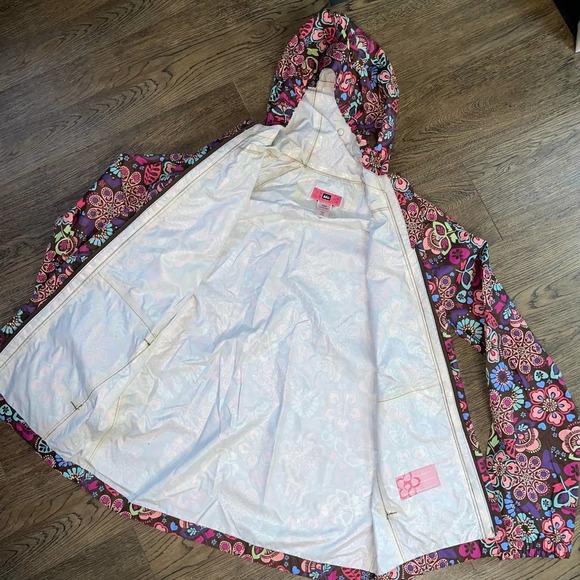Girls REI Floral Raincoat Jacket L 14 16 EUC - Picture 8 of 8